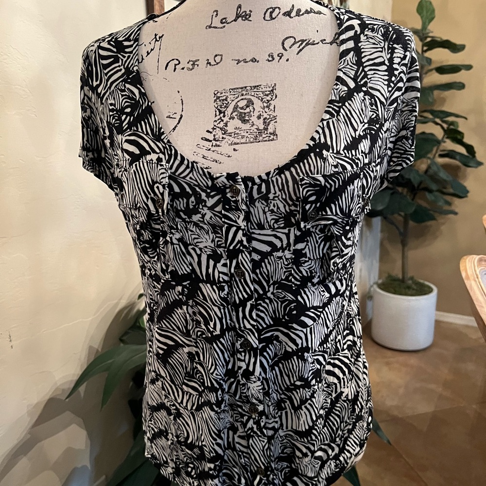 Anthropologie zebra blouse
